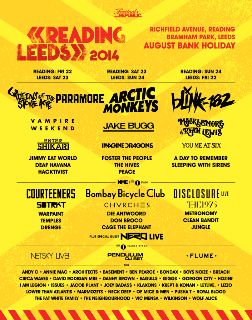 Reading And Leeds Lineup 2014
