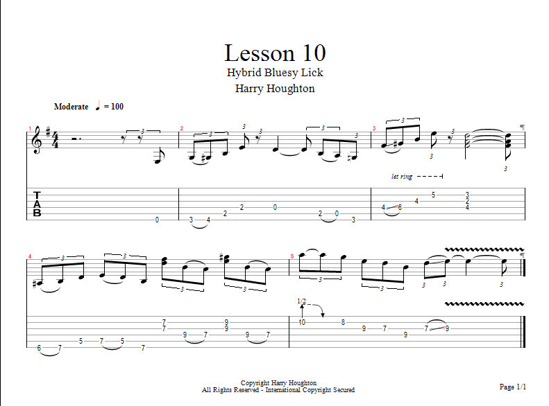 lesson 10 - bluesy hybrid lick - page 1