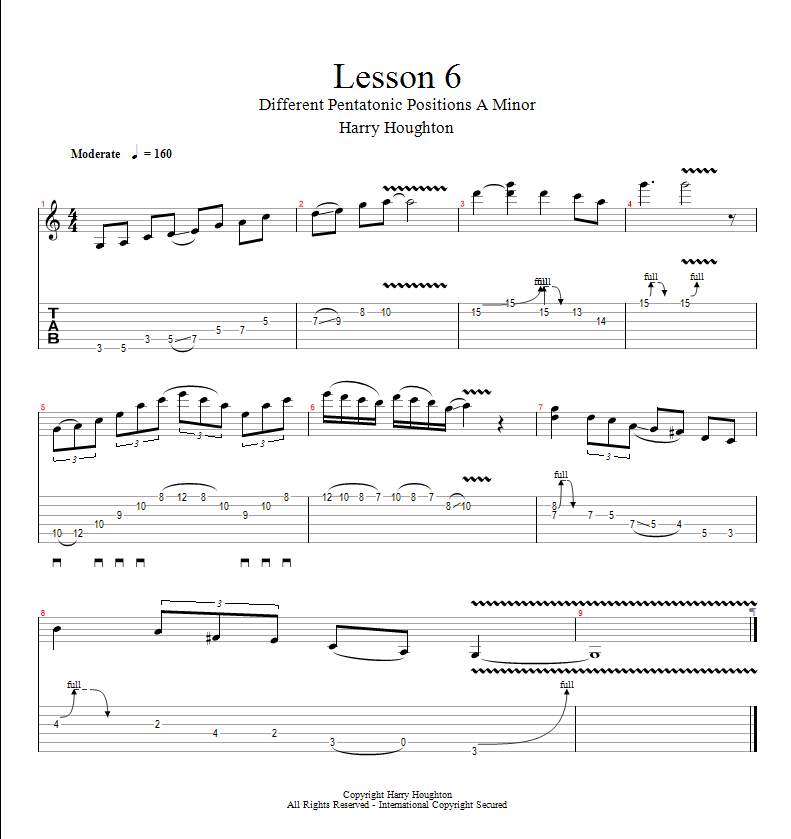 lesson 6 - different pentatonic positions a minor