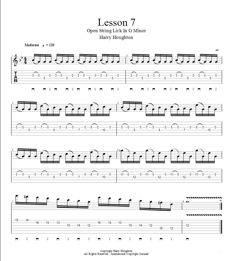 lesson 7 - open string lick in g minor